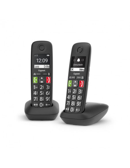 Gigaset E290 Duo Telefono analogico/DECT Nero Identificatore di chiamata