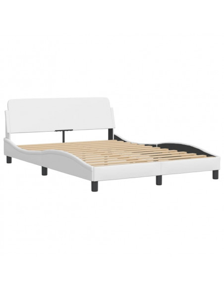 Giroletto con Luci LED Bianco 140x190 cm in Similpelle