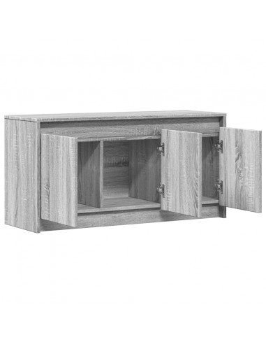 Mobile Porta TV con LED Grigio Sonoma 100x34x50cm in Truciolato