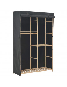 Armadio a 3 Ripiani Grigio 110x40x170 cm in Tessuto 2