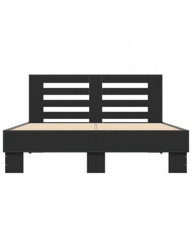 Giroletto Nero 120x200 cm in Legno Multistrato e Metallo