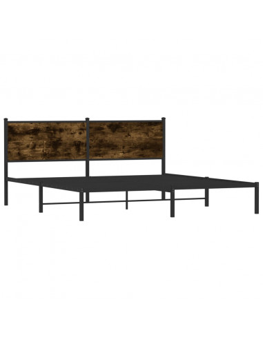 Giroletto con Testiera in Metallo Rovere Fumo 183x213 cm