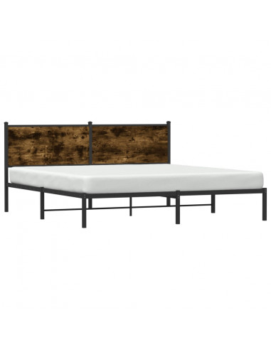 Giroletto con Testiera in Metallo Rovere Fumo 183x213 cm