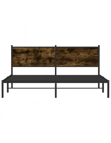 Giroletto con Testiera in Metallo Rovere Fumo 183x213 cm