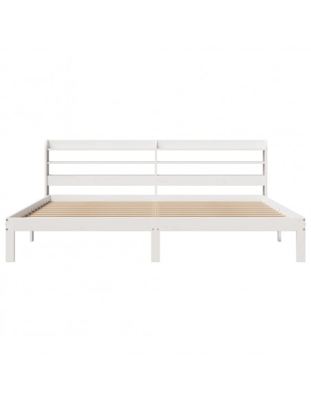 Giroletto con Testiera Bianco 180x200 cm Massello Pino
