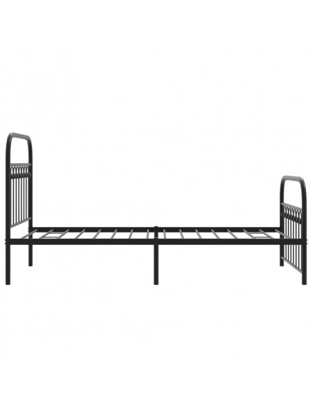 Giroletto con Testiera e Pediera Metallo Nero 90x200 cm