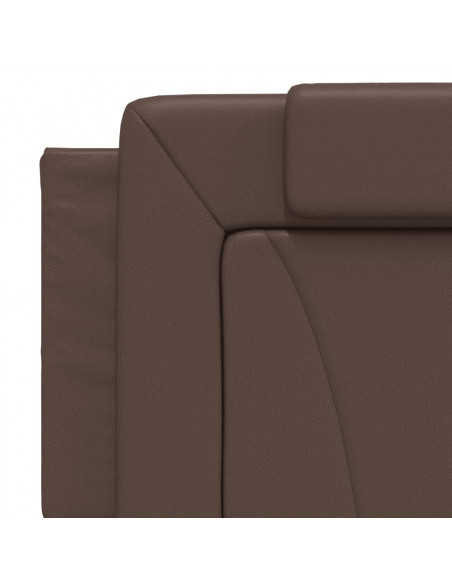 Giroletto con Testiera Marrone 160x200 cm in Similpelle