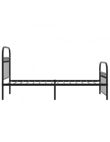 Giroletto con Testiera e Pediera Metallo Nero 75x190 cm