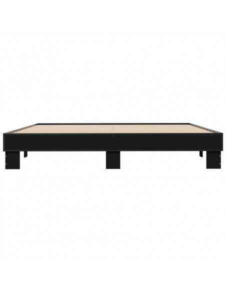 Giroletto Nero 180x200 cm in Legno Multistrato e Metallo