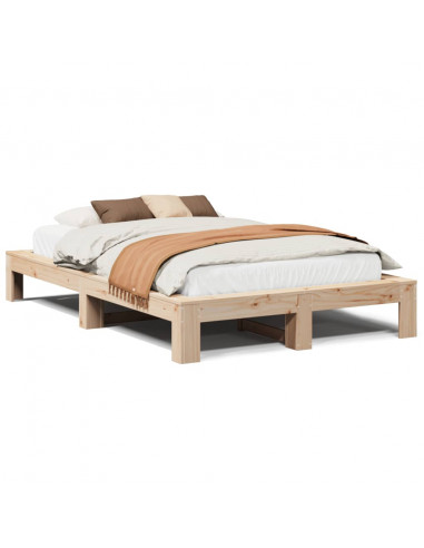 Letto senza Materasso 120x200 cm in Legno Massello di Pino