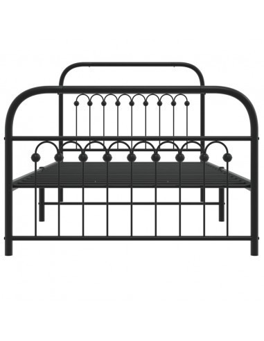 Giroletto con Testiera e Pediera Metallo Nero 100x200 cm