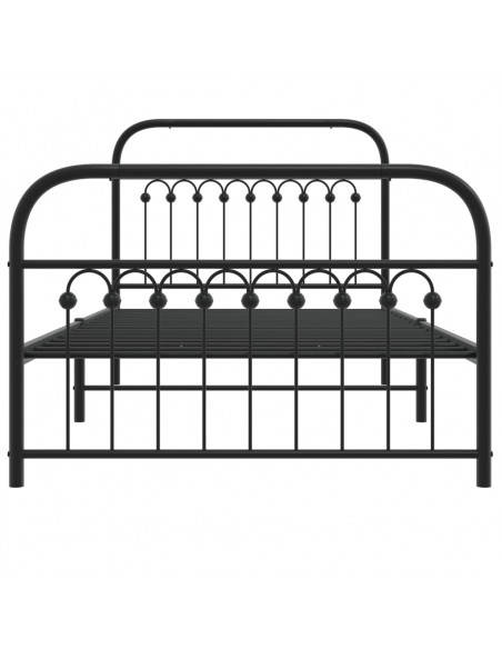 Giroletto con Testiera e Pediera Metallo Nero 100x200 cm