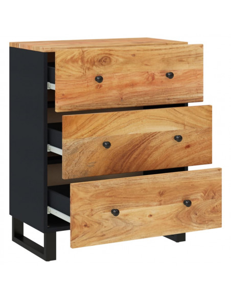 Credenze 2pz 60x33x75 cm in Legno Massello di Acacia