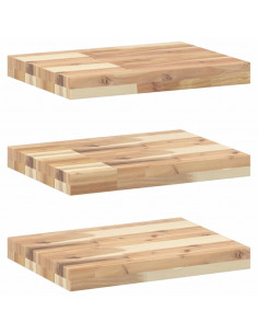 Mensole da Parete 3 pz 60x30x4 cm Legno Acacia Non Trattato 2