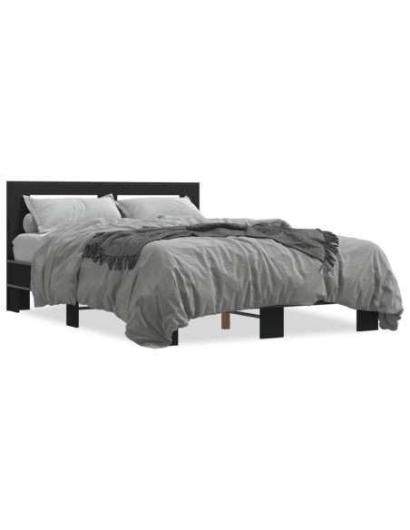 Giroletto Nero 140x190 cm in Legno Multistrato e Metallo