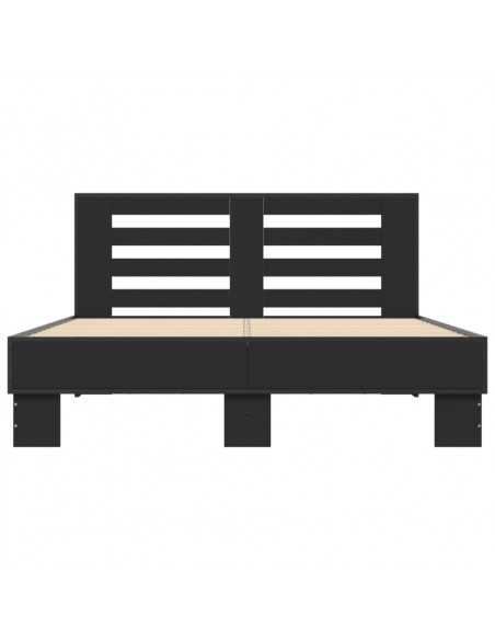 Giroletto Nero 140x190 cm in Legno Multistrato e Metallo