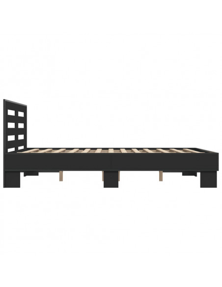 Giroletto Nero 140x190 cm in Legno Multistrato e Metallo