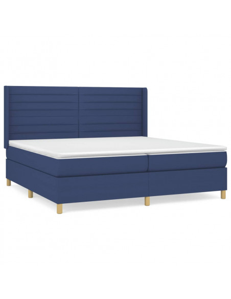 Giroletto a Molle con Materasso Blu 200x200 cm in Tessuto