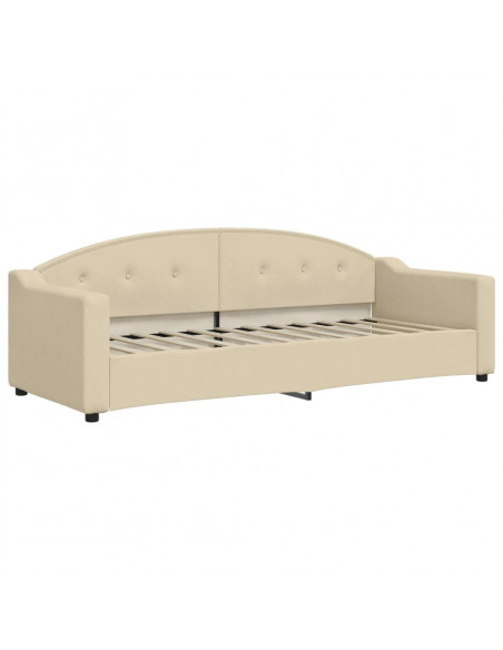 Divano Letto con Letto Estraibile Crema 80x200 cm Tessuto