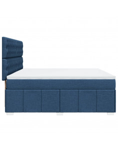 Giroletto a Molle con Materasso Blu 180x200 cm in Tessuto 2