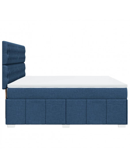 Giroletto a Molle con Materasso Blu 180x200 cm in Tessuto