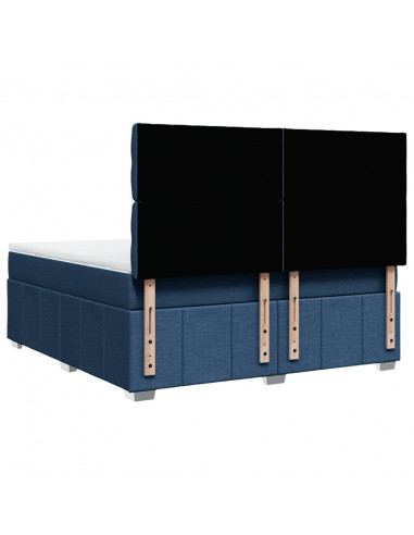 Giroletto a Molle con Materasso Blu 180x200 cm in Tessuto