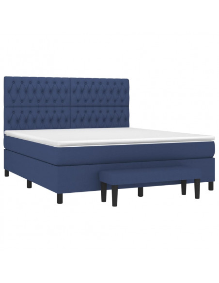 Giroletto a Molle con Materasso Blu 180x200 cm in Tessuto