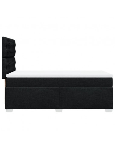 Giroletto a Molle con Materasso Nero 90x190 cm in Tessuto