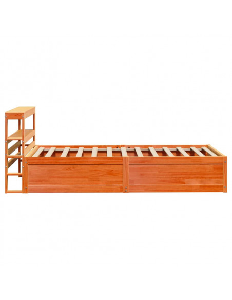 Giroletto con Testiera Marrone Cera 75x190 cm Massello Pino