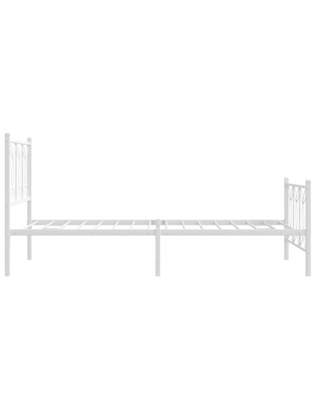 Giroletto con Testiera e Pediera Metallo Bianco 100x200 cm