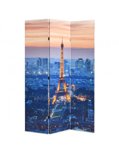 Paravento Pieghevole 120x170 cm Stampa Parigi di Notte