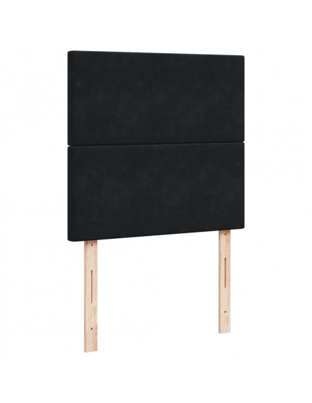 Giroletto a Molle con Materasso Nero 100x200 cm in Velluto