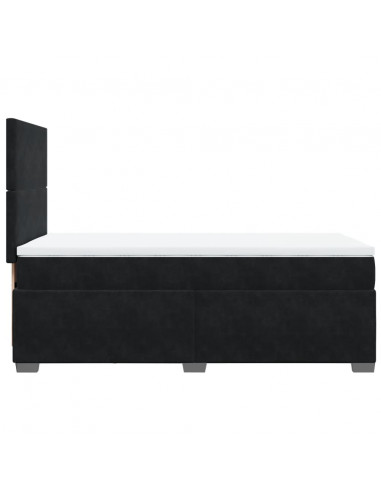 Giroletto a Molle con Materasso Nero 100x200 cm in Velluto