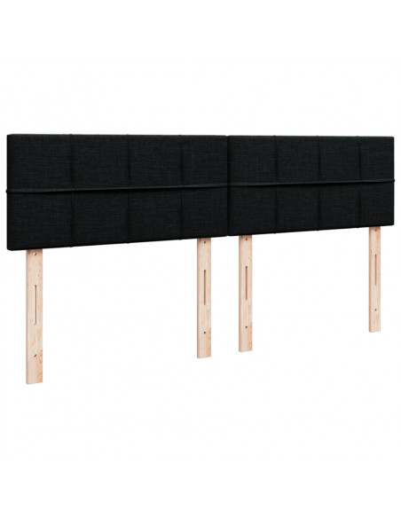 Giroletto a Molle con Materasso Nero 180x200 cm in Tessuto