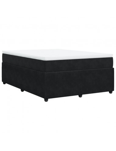 Giroletto a Molle con Materasso Nero 140x200 cm in Velluto