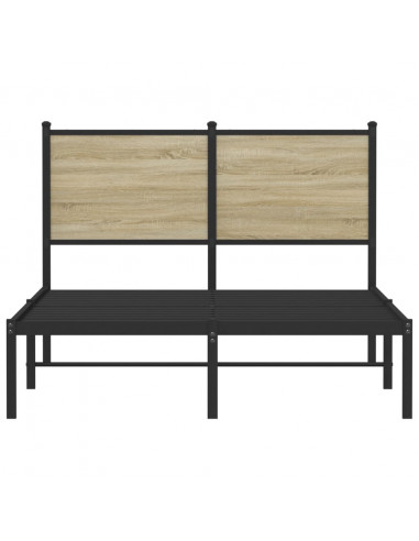 Giroletto con Testiera in Metallo Rovere Sonoma 120x200 cm