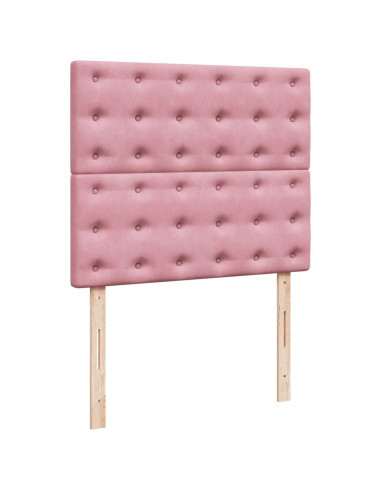 Giroletto a Molle con Materasso Rosa 120x200 cm in Velluto