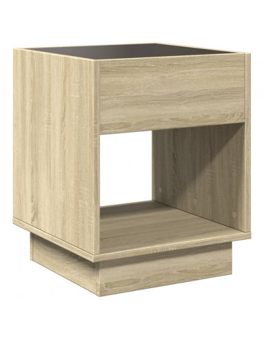 Tavolino da Salotto con LED Infinity Rovere Sonoma 40x40x50 cm