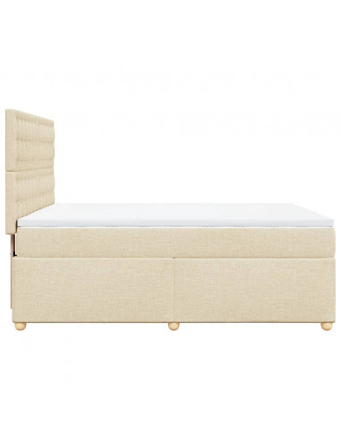 Giroletto a Molle con Materasso Crema 140x200 cm in Tessuto