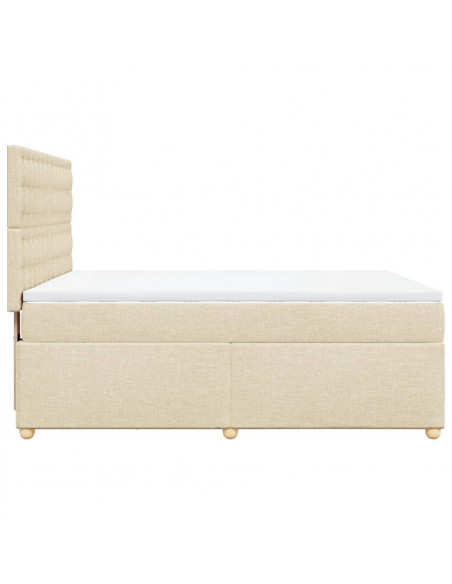 Giroletto a Molle con Materasso Crema 140x200 cm in Tessuto