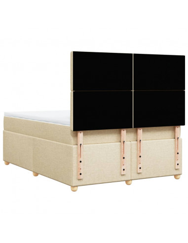 Giroletto a Molle con Materasso Crema 140x200 cm in Tessuto