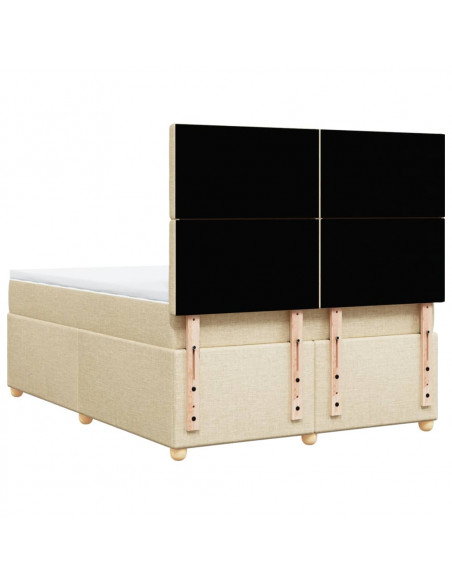 Giroletto a Molle con Materasso Crema 140x200 cm in Tessuto
