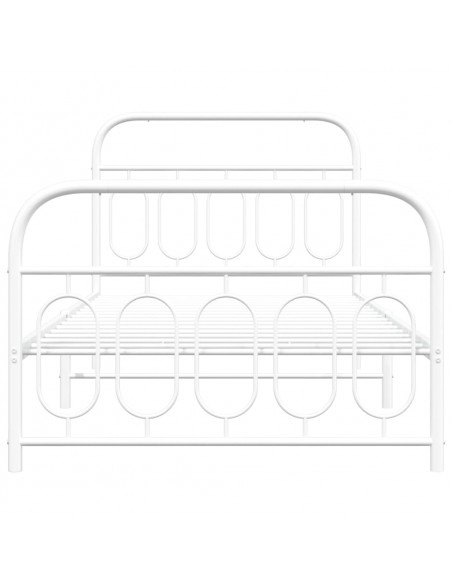 Giroletto con Testiera e Pediera Metallo Bianco 100x200 cm