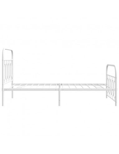 Giroletto con Testiera e Pediera Metallo Bianco 100x200 cm