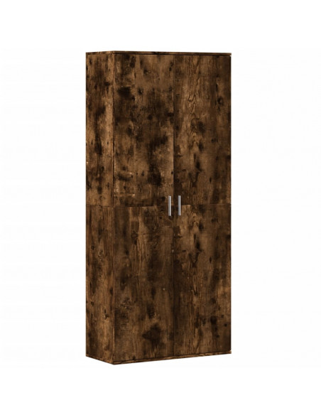 Credenza Rovere Fumo 80x35x180 cm in Legno Multistrato