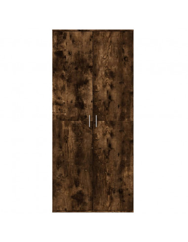 Credenza Rovere Fumo 80x35x180 cm in Legno Multistrato