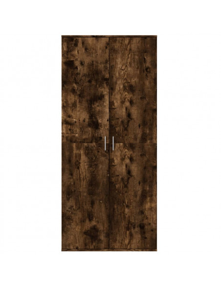 Credenza Rovere Fumo 80x35x180 cm in Legno Multistrato