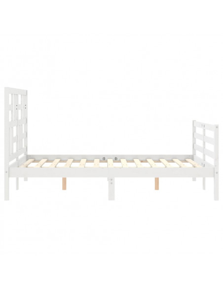 Giroletto con Testiera Bianco 120x200 cm in Legno Massello