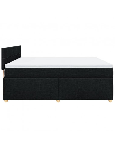 Giroletto a Molle con Materasso Nero 180x200 cm in Tessuto