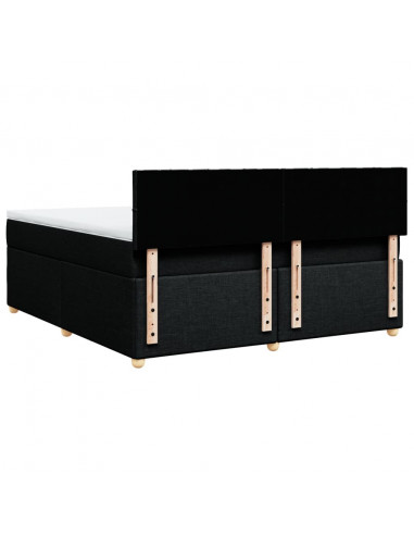 Giroletto a Molle con Materasso Nero 180x200 cm in Tessuto